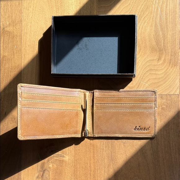 Brown Leather Wallet bifold Card Holder - Picture 4 of 6